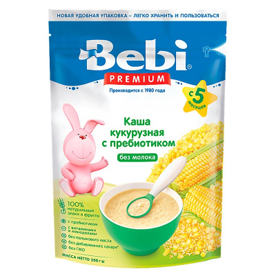 Каша кукурузная с пребиотиком без молока 200 грамм Bebi Premium 87041 1